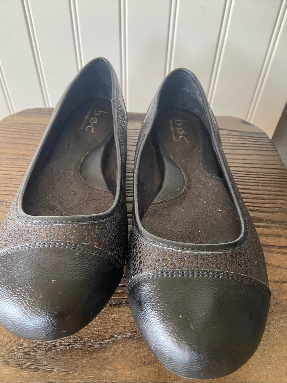 For Gabrielle - b.o.c. Black Slip-On Round-Toe Ballet Flats